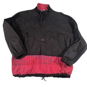 Vintage Pro Spirit Pink‎ & Black Windbreaker Jacket 1/4 Quarter Zip 80s 90s VTG